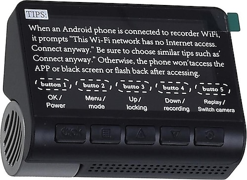 Twogo Ön Arka Kameralı Gps-Wifi Ses Kayıtlı Araç Kamerası Go-4k Gps