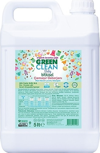 U Green Clean Baby Bitkisel Çamaşır Deterjanı 5000 ml Lavanta - 5 lt