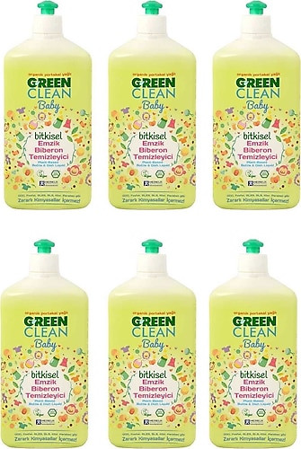 U Green Clean Baby Bitkisel Emzik Biberon Temizleyici 500 ml 6 Adet