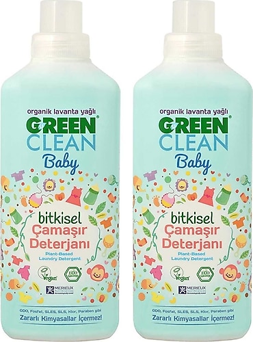 U Green Clean Baby Bitkisel Organik Çamaşır Deterjanı 1000ml 2 Adet
