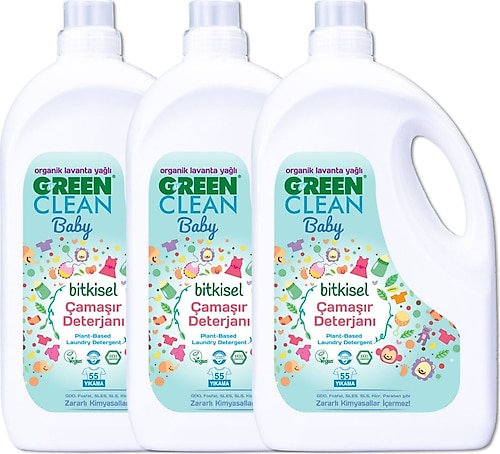 U Green Clean Baby Organik Lavanta Yağlı Bitkisel Çamaşır Deterjanı 2750 ml 3 Adet