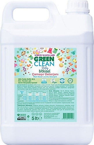 U Green Clean Baby Organik Lavanta Yağlı Bitkisel Çamaşır Deterjanı 5000 ml