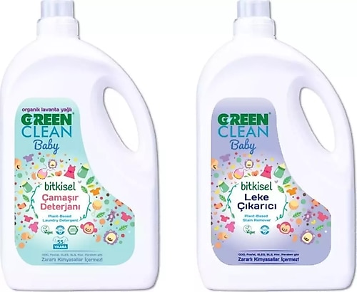 U Green Clean Bitkisel Baby Çamaşır Deterjanı 2750Ml Ve Baby Leke Çıkarıcı 2750Ml