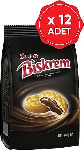 Ülker Biskrem Kakaolu Bisküvi 200 gr 12'li