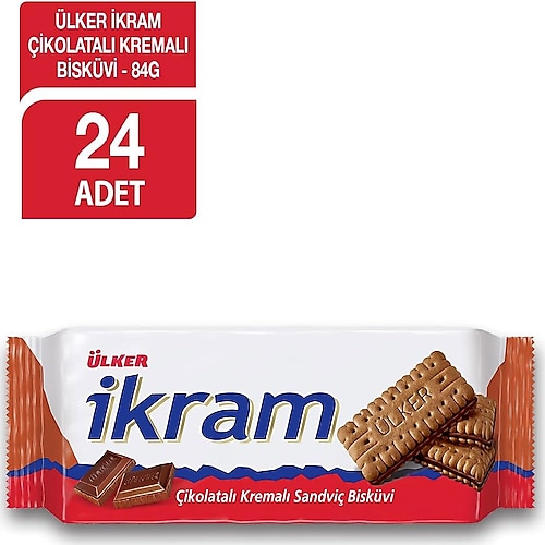 Ülker İkram Çikolatalı Bisküvi 84 gr 24'lü