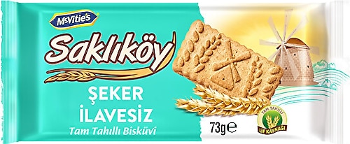 Ülker Saklıköy Şekersiz Tahıllı Bisküvi 73 gr