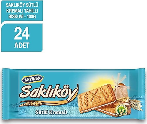 Ülker Saklıköy Sütlü Kremalı Bisküvi 100 gr 24'lü