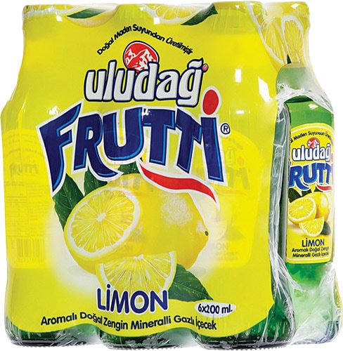 Uludağ Frutti Limon 200 ml 6'lı Maden Suyu