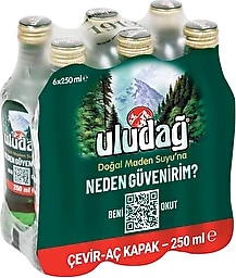 Uludağ Sade 250 ml 6'lı Paket Maden Suyu