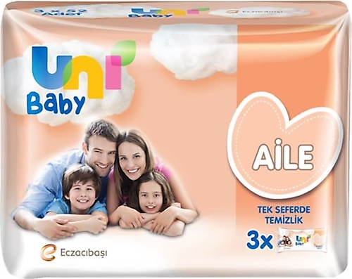 Uni Baby Aile 52 Yaprak 3'lü Paket Islak Mendil