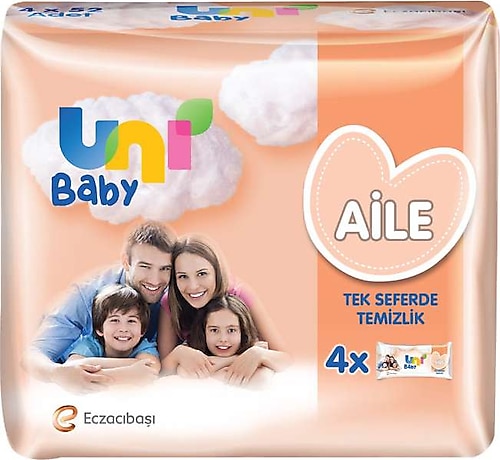 Uni Baby Aile 52 Yaprak 4'lü Paket Islak Mendil