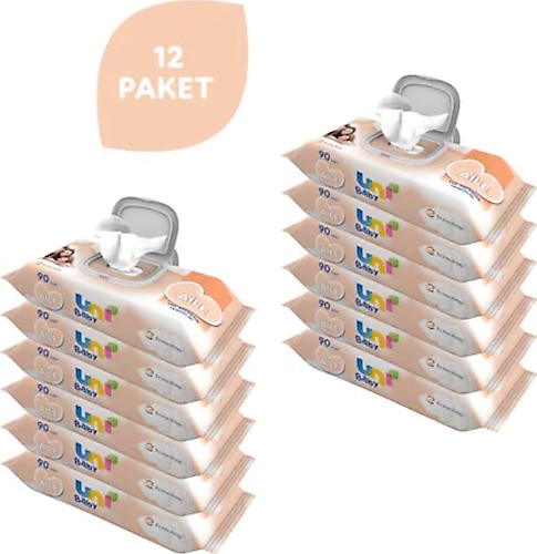 Uni Baby Aile 90 Yaprak 12'li Paket Islak Mendil