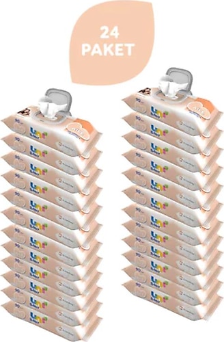 Uni Baby Aile 90 Yaprak 24'lü Paket Islak Mendil