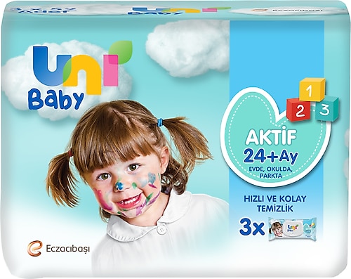 Uni Baby Aktif 52 Yaprak 3'lü Paket Islak Mendil