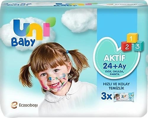 Uni Baby Aktif 52 Yaprak 4'lü Paket Islak Mendil