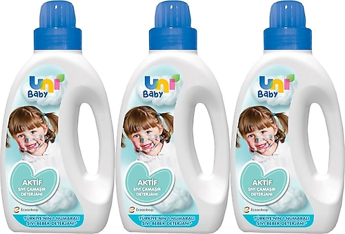 Uni Baby Aktif Sıvı Çamaşır Deterjanı 1500 ml 3 Adet