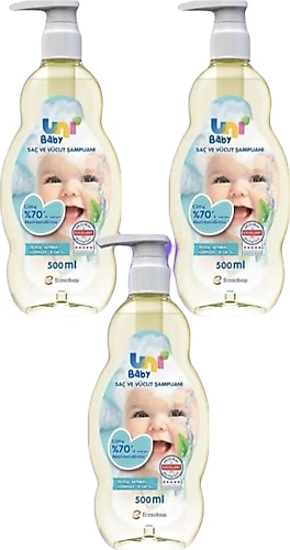 Uni Baby Bebek Şampuanı 500 ml 3 Adet
