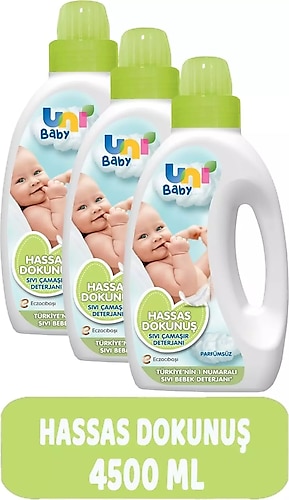 Uni Baby Hassas Dokunuş Sıvı Çamaşır Deterjanı 1500 ml 3 Adet