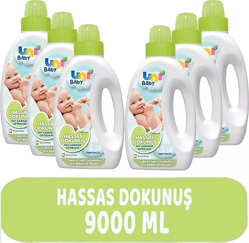 Uni Baby Hassas Dokunuş Sıvı Çamaşır Deterjanı 1500 ml 6 Adet