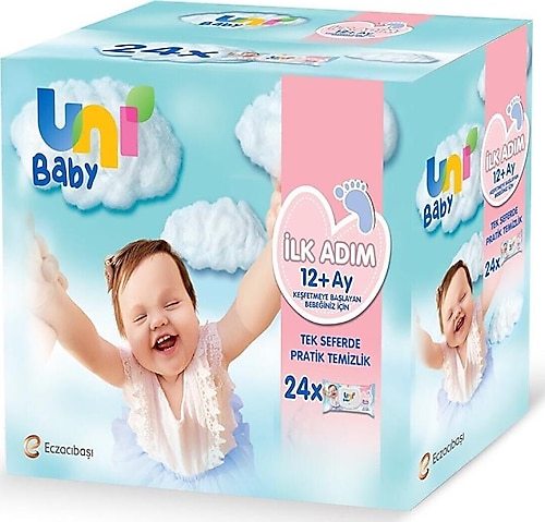 Uni Baby İlk Adım 52 Yaprak 24'lü Paket Islak Mendil