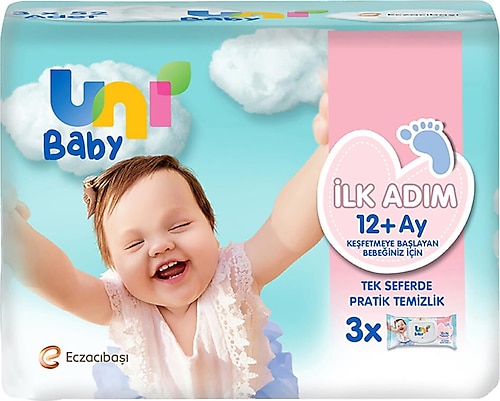Uni Baby İlk Adım 52 Yaprak 3'lü Paket Islak Mendil