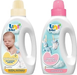 Uni Baby Yenidoğan Çamaşır Sabunu + Uni Baby Yumuşatıcı 1500 ml - 3 lt