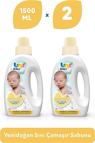 Uni Baby Yenidoğan Sıvı Çamaşır Sabunu 1500 ml 2 Adet