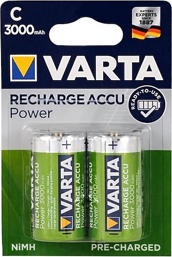 Varta 56714 3000 mAh 2'li Şarjlı C Orta Pil