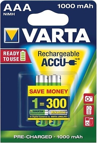 Varta 5703 1000 mAh 2'li Şarjlı AAA İnce Kalem Pil