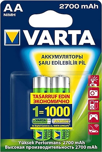 Varta 5706 2700 mAh 2'li Şarjlı AA Kalem Pil