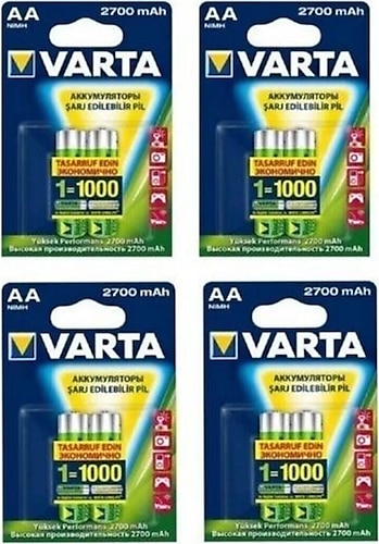 Varta 5706 2700 mAh 8'li Şarjlı AA Kalem Pil