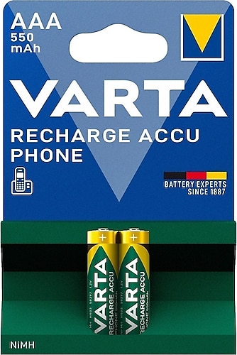 Varta Phone 550 mAh 2'li Şarjlı AAA İnce Kalem Pil