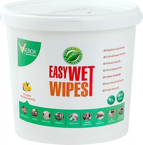 Vebox Easy Wet Wipes Limon Ferahlığı Islak Mendil Eko 300 Yaprak