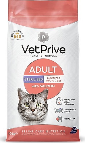 Vet Prive Somonlu 10 kg Kısırlaştırılmış Yetişkin Kedi Maması