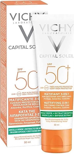 Vichy Capital Soleil 3 in 1 Matlaştırıcı 50 Faktör Güneş Kremi 50 ml
