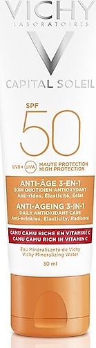 Vichy Capital Soleil 3 in 1 Yaşlanma Karşıtı 50 Faktör Güneş Kremi 50 ml
