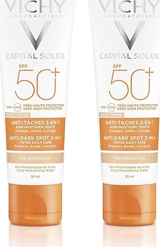 Vichy Capital Soleil 3in1 Anti Dark Spot Leke Karşıtı Renkli Güneş Kremi Spf50 50ml 2'li