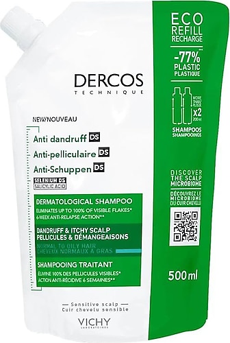 Vichy Dercos Anti-Dandruff Normal ve Yağlı Saçlar için Kepeğe Karşı Şampuan 500 ml