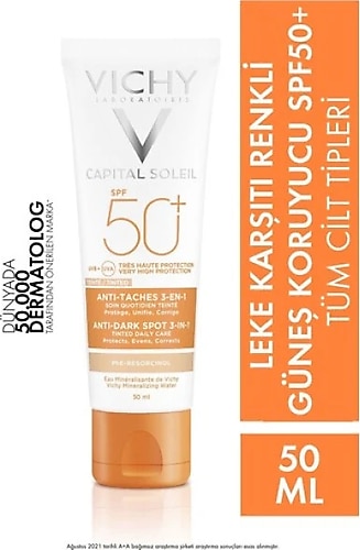 Vichy Ideal Soleil Gunes Kremi Leke Karsiti E Vitamini Yuksek Koruma Spf50 50 Ml