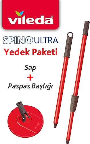 Vileda Spino Ultra Yedek Sap + Başlık Paketi-Tekil
