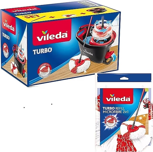 Vileda Turbo 2in1 Temizlik Seti + Turbo 2in1 Yedek Paspas 2 li