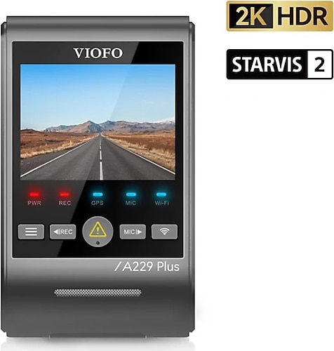 Viofo A229 Plus 2K HDR Sony Starvis 2 Sensörlü Wi-Fi GPS'li Araç Kamerası