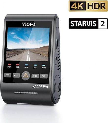 Viofo A229 Pro 4K HDR Sony Starvis 2 Sensörlü Wi-Fi GPS'li Araç Kamerası