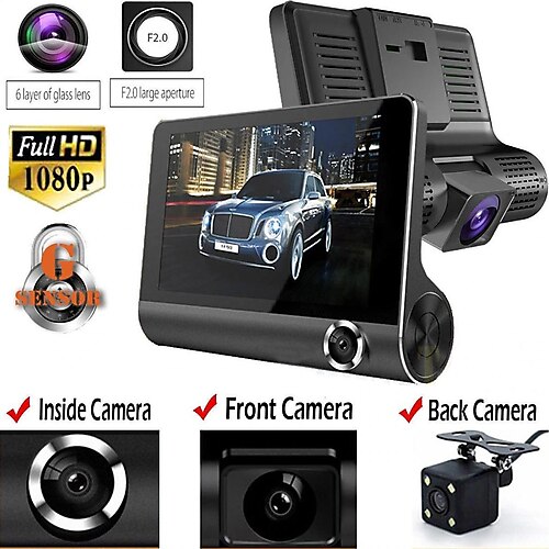 Vothoon Full Hd 4"Ekran 1080P 3 Kameralı Araç İçi Güvenlik Kamera