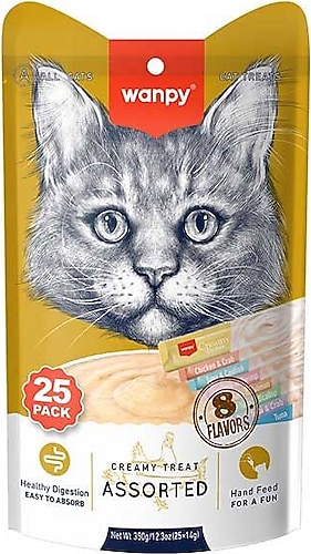 Wanpy Karışık 14x25 gr Sıvı Kedi Ödül Maması