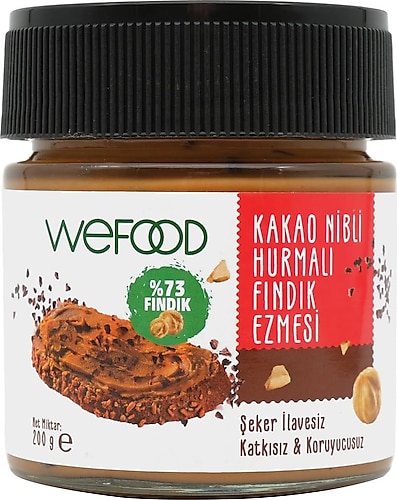 Wefood Kakao Nibli Hurmalı Fındık Ezmesi 200 gr