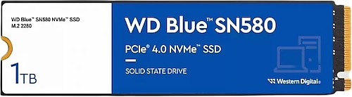 Western Digital BLUE SN580 WDS100T3B0E PCI-Express 4.0 1 TB M.2 SSD