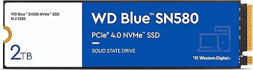 Western Digital BLUE SN580 WDS200T3B0E PCI-Express 4.0 2 TB M.2 SSD