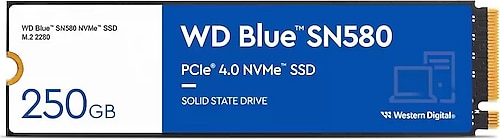 Western Digital BLUE SN580 WDS250G3B0E PCI-Express 4.0 250 GB M.2 SSD