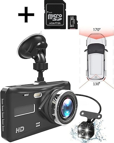 Wevolt MB-300 1296P 4" IPS Dokunmatik Ekran Araç Içi Çift Kamera Gece Görüşlü. Araç Kamera. Hafıza Kartlı.